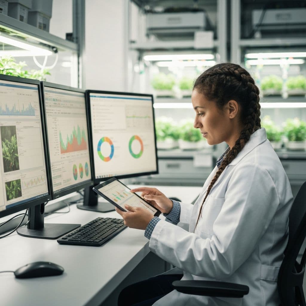 研究者がデータを分析する様子